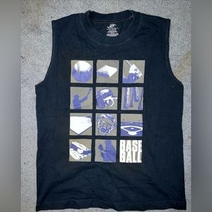 Boys L (14/16) sleeveless shirt with baseball theme
